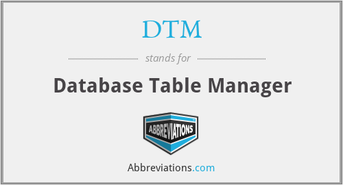 DTM - Database Table Manager