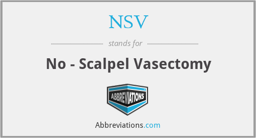 NSV - No - Scalpel Vasectomy