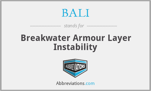 BALI - Breakwater Armour Layer Instability