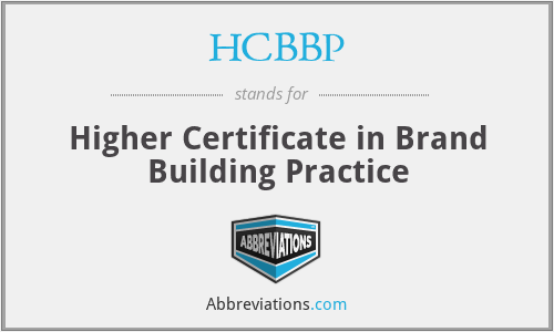 HCBBP - Higher Certificate in Brand Building Practice
