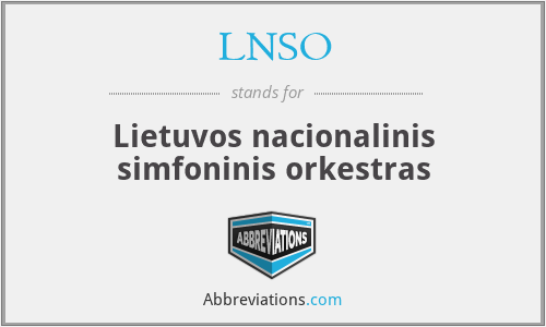 LNSO - Lietuvos nacionalinis simfoninis orkestras