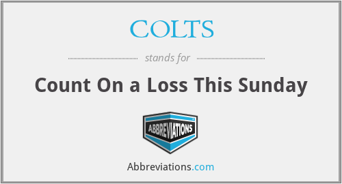 COLTS - Count On a Loss This Sunday
