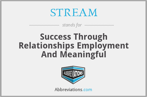 STREAM - Success Through Relationships Employment And Meaningful