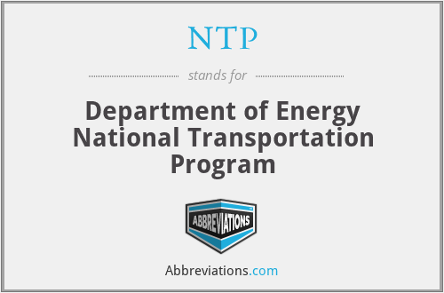 NTP - Department of Energy National Transportation Program