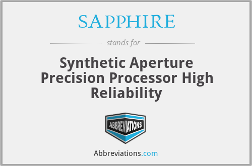 SAPPHIRE - Synthetic Aperture Precision Processor High Reliability