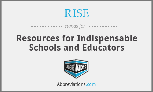 RISE - Resources for Indispensable Schools and Educators
