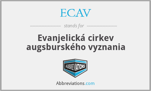 ECAV - Evanjelická cirkev augsburského vyznania