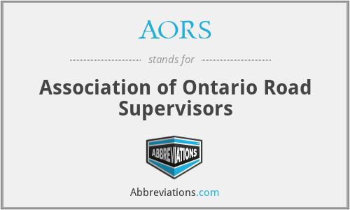 AORS - Association of Ontario Road Supervisors