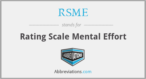RSME - Rating Scale Mental Effort