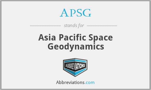APSG - Asia Pacific Space Geodynamics