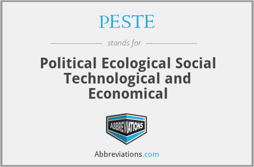 PESTE - Political Ecological Social Technological and Economical