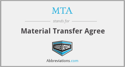 MTA - Material Transfer Agree