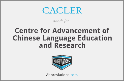 CACLER - Centre for Advancement of Chinese Language Education and Research