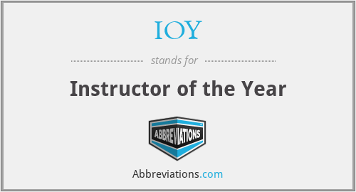 IOY - Instructor of the Year