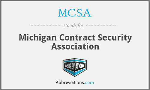 MCSA - Michigan Contract Security Association