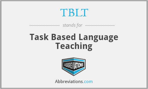 TBLT - Task Based Language Teaching