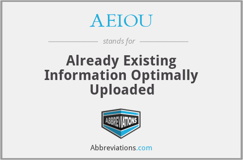 AEIOU - Already Existing Information Optimally Uploaded
