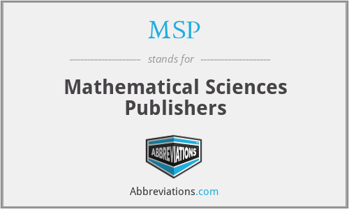 MSP - Mathematical Sciences Publishers