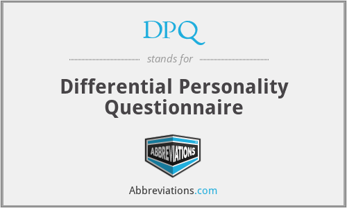 DPQ - Differential Personality Questionnaire