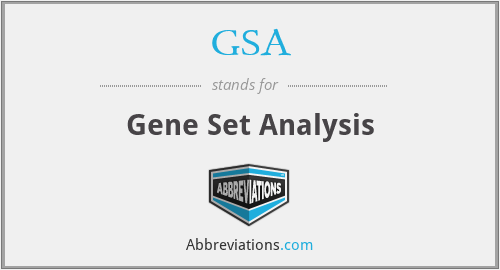 GSA - Gene Set Analysis
