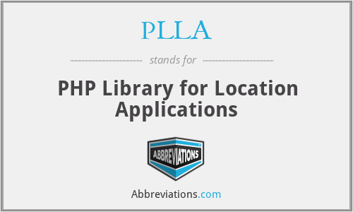 PLLA - PHP Library for Location Applications