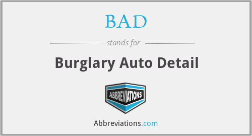 BAD - Burglary Auto Detail