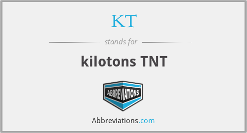 KT - kilotons TNT