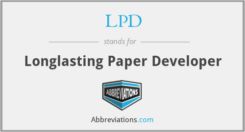 LPD - Longlasting Paper Developer