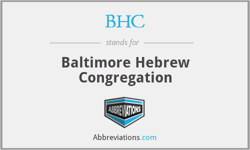 BHC - Baltimore Hebrew Congregation