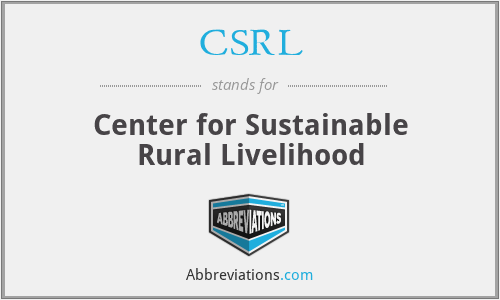 CSRL - Center for Sustainable Rural Livelihood