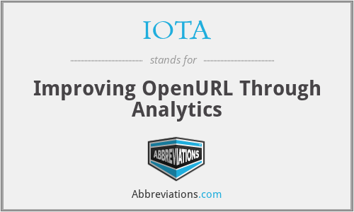 IOTA - Improving OpenURL Through Analytics