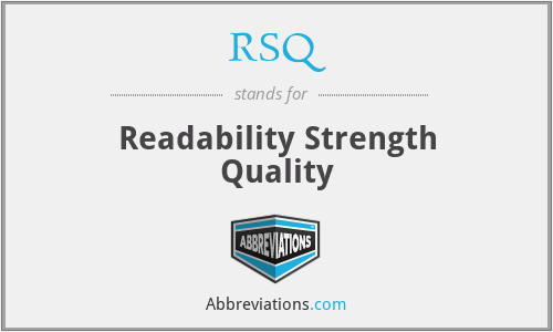 RSQ - Readability Strength Quality