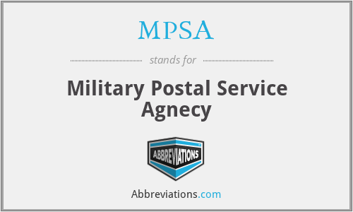 MPSA - Military Postal Service Agnecy