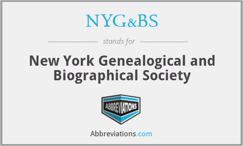 NYG&BS - New York Genealogical and Biographical Society