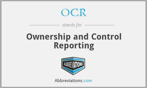 OCR - Ownership and Control Reporting