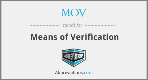 MOV - Means of Verification