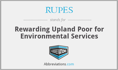 RUPES - Rewarding Upland Poor for Environmental Services