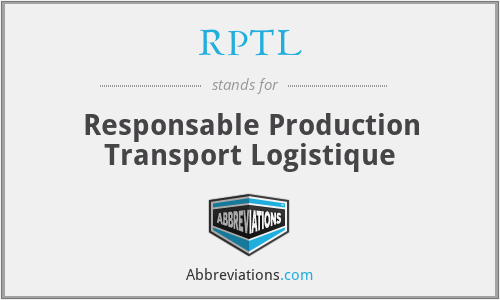 RPTL - Responsable Production Transport Logistique