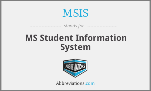 MSIS - MS Student Information System