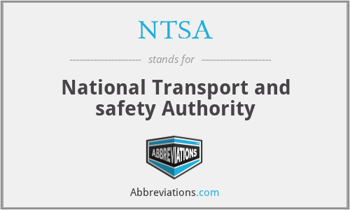 NTSA - National Transport and safety Authority