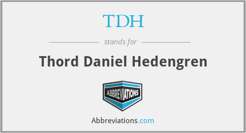 TDH - Thord Daniel Hedengren