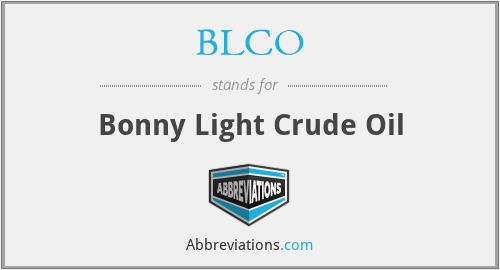 BLCO - Bonny Light Crude Oil