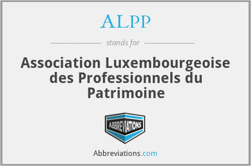 ALPP - Association Luxembourgeoise des Professionnels du Patrimoine