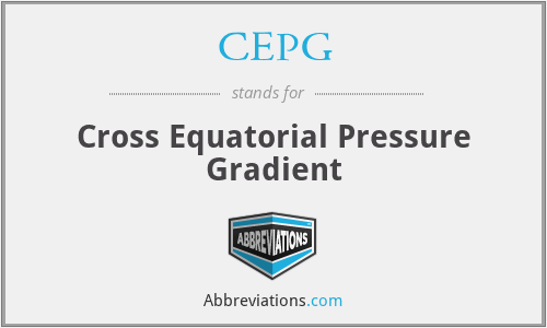 CEPG - Cross Equatorial Pressure Gradient