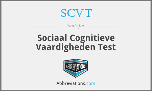SCVT - Sociaal Cognitieve Vaardigheden Test