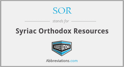 SOR - Syriac Orthodox Resources