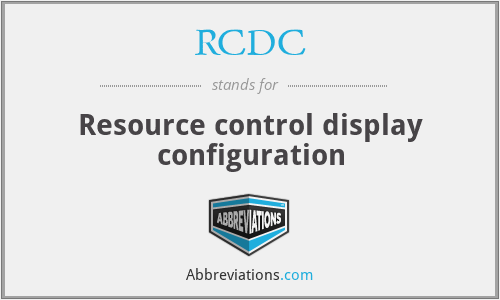 RCDC - Resource control display configuration