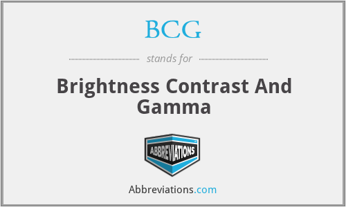 BCG - Brightness Contrast And Gamma