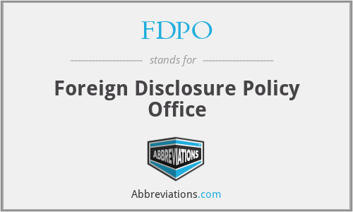 FDPO - Foreign Disclosure Policy Office