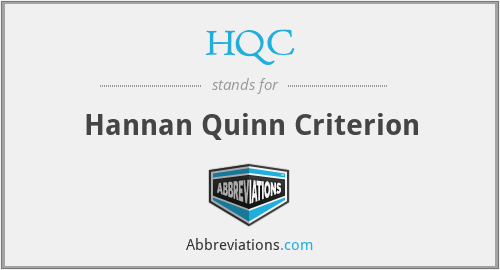 HQC - Hannan Quinn Criterion